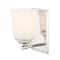 Designers Fountain Stella 8in 1-Light Polished Nickel Modern Indoor Wall Sconce with Etched Opal Glass Shade D291M-WS-PN - alternate 1